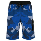 ROAR-INT Men's Lightweight Cargo Shorts – Quick Dry Stretch Hiking Shorts Camo Blue