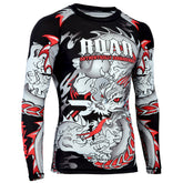 ROAR MMA Darken Red Rash Guard Fight Training Gym Fitness Full Sleeve Workout BJJ - Roar-int
