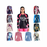 Roar Fightwear Women's MMA Compression Rash Guard BJJ Wrestling Long Sleeve