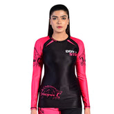 ROAR Ladies MMA Rash Guard Pink Black