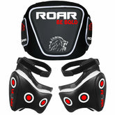ROAR Muay Thai Belly Pad & Leg Kick Pad Set | Professional Boxing MMA Training Coach Equipment