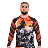 ROAR MMA Warrior Rash Guard Fight Training Gym Fitness Full Sleeve Workout BJJ Shirt