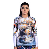 ROAR Ladies MMA Rash Guard White Dragon