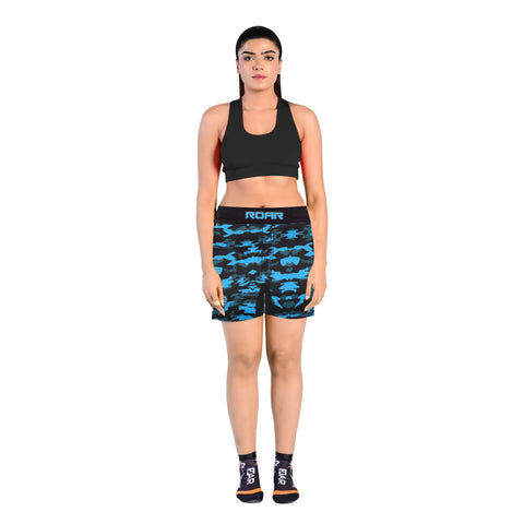 ROAR Ladies MMA Shorts PF Blue