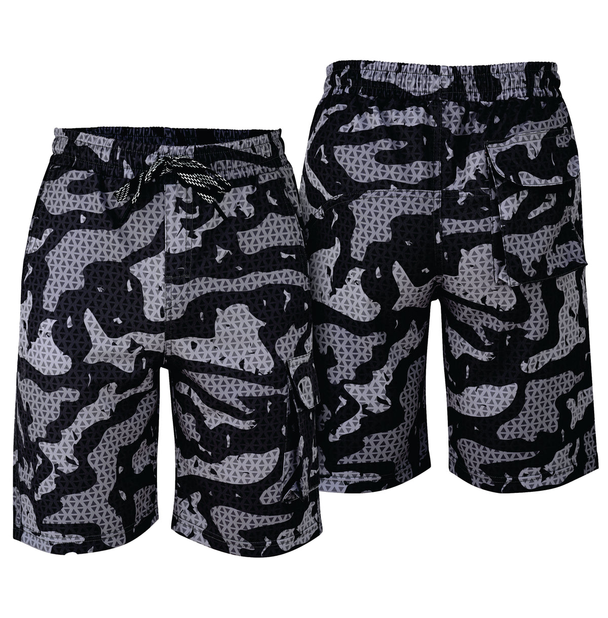 ROAR-INT Men's Lightweight Cargo Shorts – Quick Dry Stretch Hiking Shorts Camo Grey