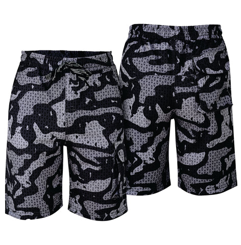 ROAR-INT Men's Lightweight Cargo Shorts – Quick Dry Stretch Hiking Shorts Camo Grey