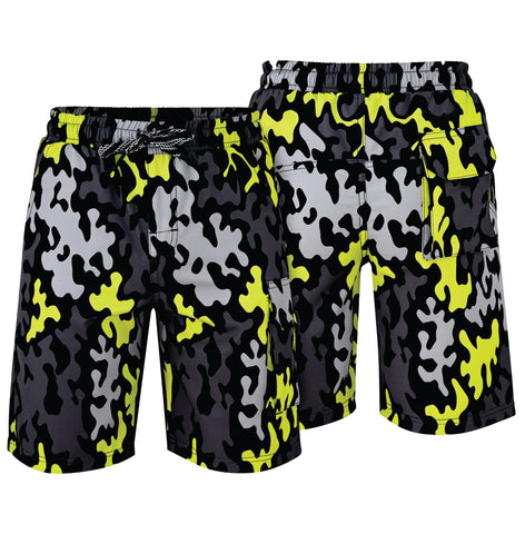 ROAR-INT Men's Lightweight Cargo Shorts – Quick Dry Stretch Hiking Shorts Camo Green
