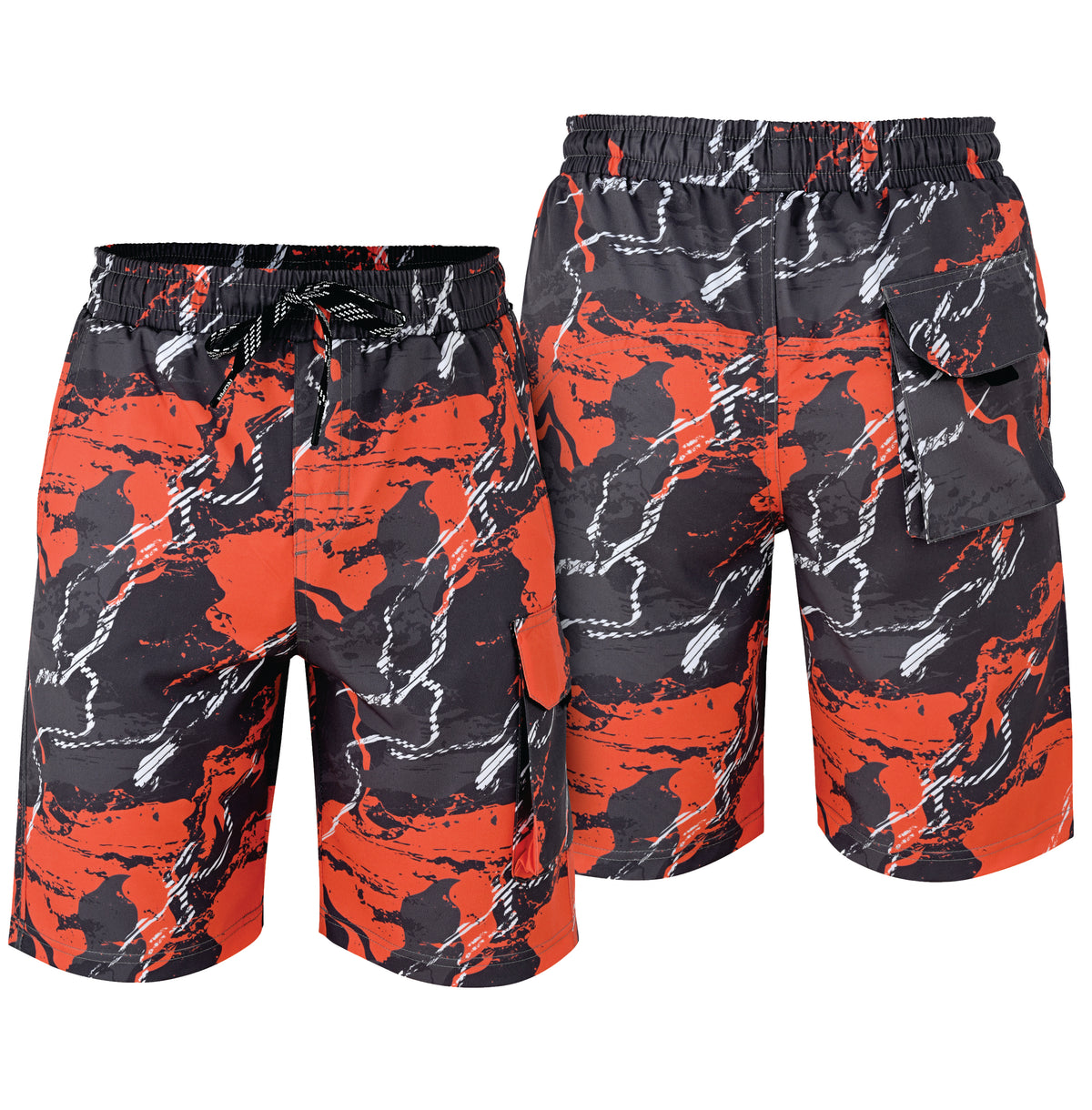 ROAR-INT Men's Lightweight Cargo Shorts – Quick Dry Stretch Hiking Shorts Orange