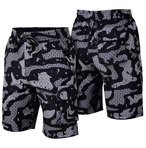 ROAR-INT Men's Lightweight Cargo Shorts – Quick Dry Stretch Hiking Shorts Camo Grey