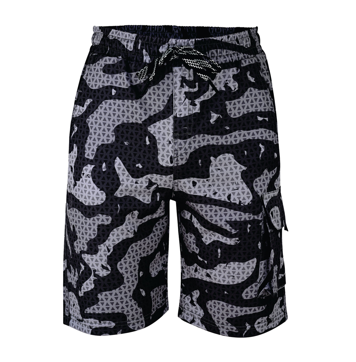 ROAR-INT Boys Cargo Shorts Quick Dry Lightweight Youth Cargo Shorts Stretch Boys Athletic Shorts Casual Kids Shorts Camo Grey