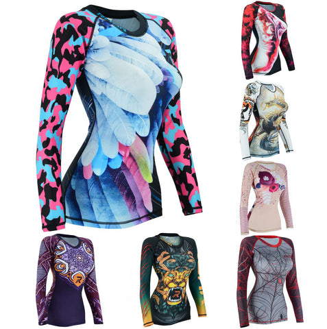 Roar Fightwear Women's MMA Compression Rash Guard BJJ Wrestling Long Sleeve - Roar-int