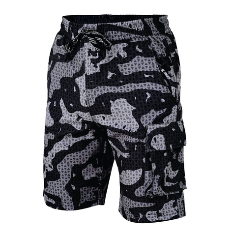 ROAR-INT Men's Lightweight Cargo Shorts – Quick Dry Stretch Hiking Shorts Camo Grey