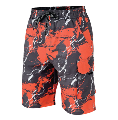 ROAR-INT Men's Lightweight Cargo Shorts – Quick Dry Stretch Hiking Shorts Orange