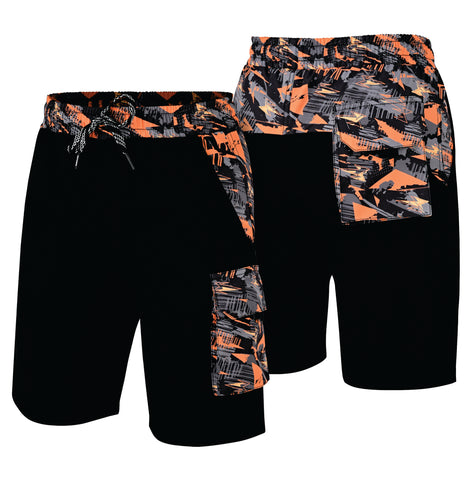 ROAR-INT Men's Lightweight Cargo Shorts – Quick Dry Stretch Hiking Shorts Orange