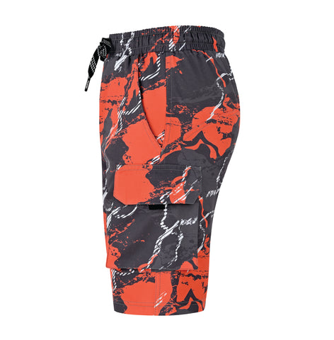ROAR-INT Men's Lightweight Cargo Shorts – Quick Dry Stretch Hiking Shorts Orange