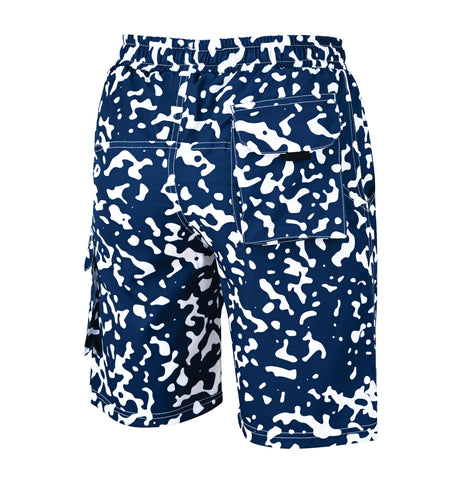 ROAR-INT Men's Lightweight Cargo Shorts – Quick Dry Stretch Hiking Shorts Blue White