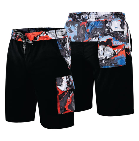 ROAR-INT Men's Lightweight Cargo Shorts – Quick Dry Stretch Hiking Shorts Red