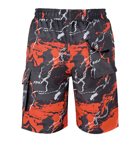 ROAR-INT Men's Lightweight Cargo Shorts – Quick Dry Stretch Hiking Shorts Orange