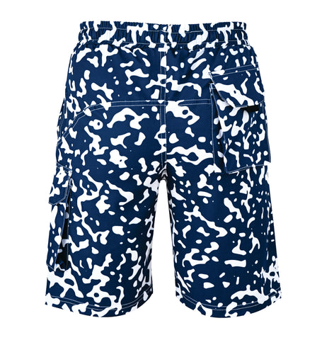 ROAR-INT Men's Lightweight Cargo Shorts – Quick Dry Stretch Hiking Shorts Blue White