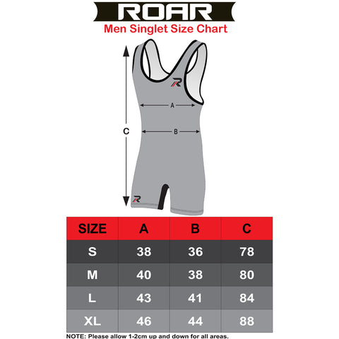 ROAR Men’s Wrestling Singlet Sports Gym Powerlifting Bodybuilding Vest Top - Roar-int