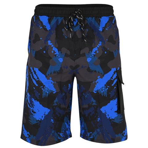 ROAR-INT Men's Lightweight Cargo Shorts – Quick Dry Stretch Hiking Shorts Blue Black