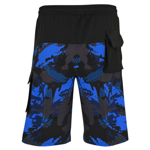 ROAR-INT Men's Lightweight Cargo Shorts – Quick Dry Stretch Hiking Shorts Blue Black