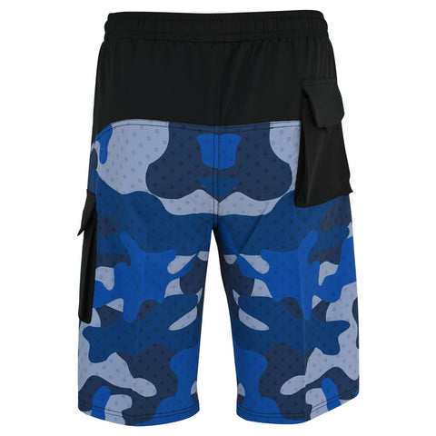 ROAR-INT Men's Lightweight Cargo Shorts – Quick Dry Stretch Hiking Shorts Camo Blue