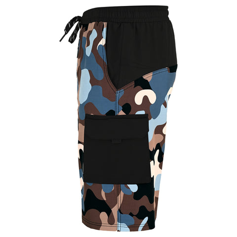 ROAR-INT Men's Lightweight Cargo Shorts – Quick Dry Stretch Hiking Shorts Brown Camo