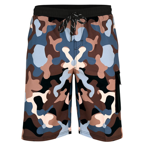 ROAR-INT Men's Lightweight Cargo Shorts – Quick Dry Stretch Hiking Shorts Brown Camo
