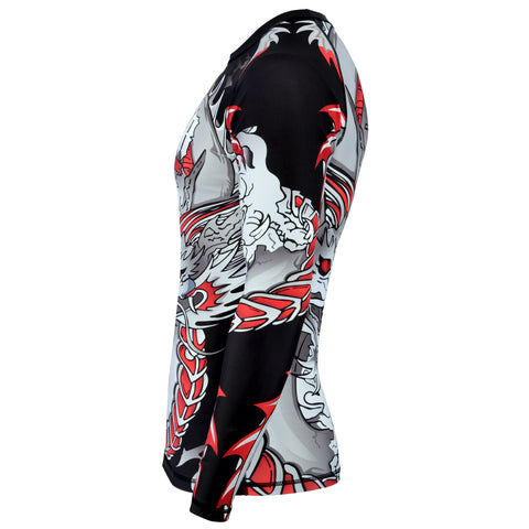 ROAR MMA Darken Red Rash Guard Fight Training Gym Fitness Full Sleeve Workout BJJ - Roar-int