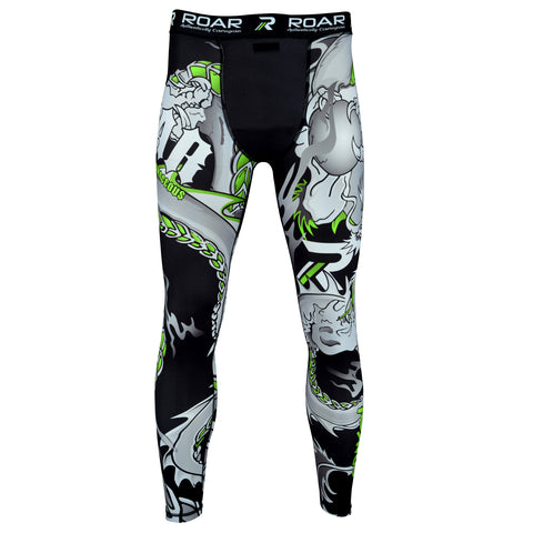 ROAR MMA BJJ Leggings Base Layer Gym Workout No Gi Grappling Jiu Jitsu Spats - Roar-int