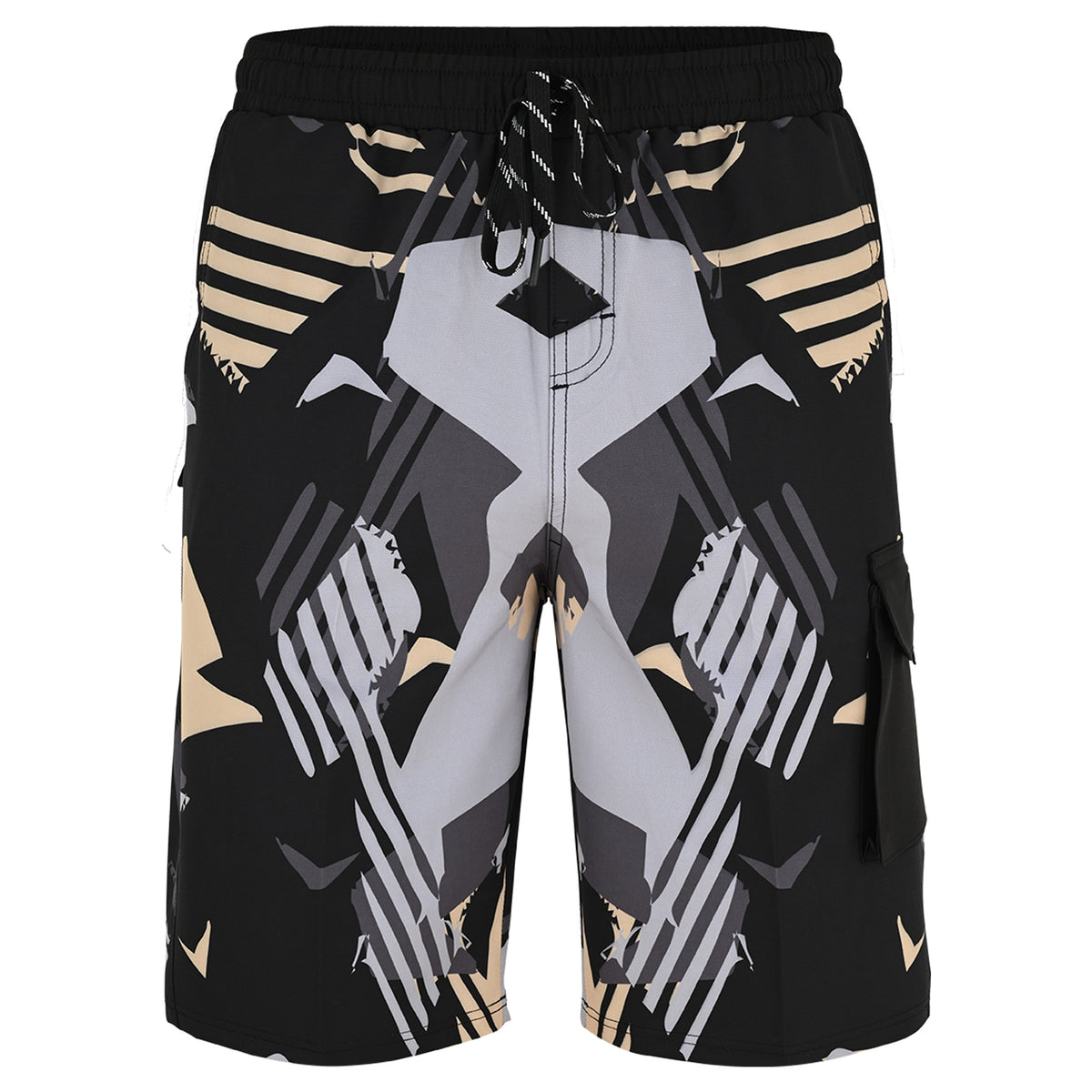 ROAR-INT Men's Lightweight Cargo Shorts – Quick Dry Stretch Hiking Shorts Gold Black