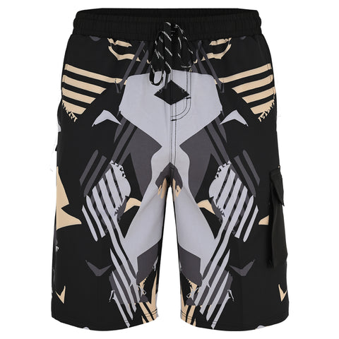 ROAR-INT Men's Lightweight Cargo Shorts – Quick Dry Stretch Hiking Shorts Gold Black