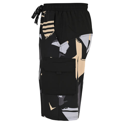 ROAR-INT Men's Lightweight Cargo Shorts – Quick Dry Stretch Hiking Shorts Gold Black