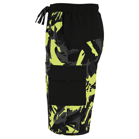 ROAR-INT Men's Lightweight Cargo Shorts – Quick Dry Stretch Hiking Shorts Green Grey