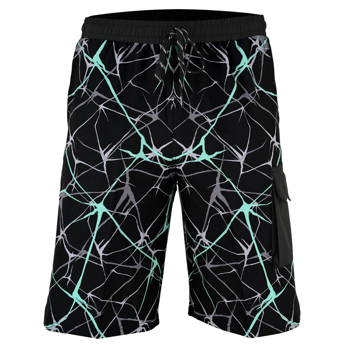 ROAR-INT Men's Lightweight Cargo Shorts – Quick Dry Stretch Hiking Shorts Green Black