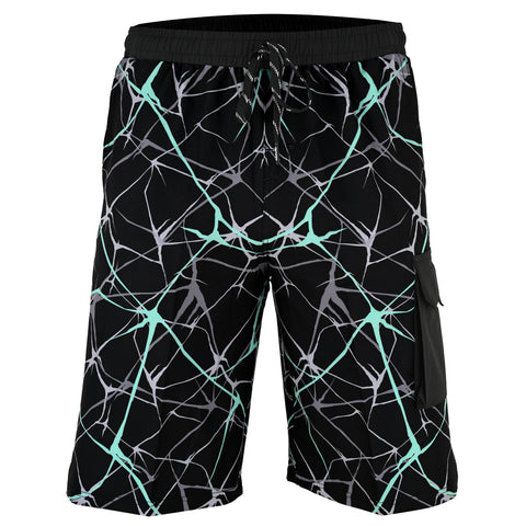ROAR-INT Men's Lightweight Cargo Shorts – Quick Dry Stretch Hiking Shorts Green Black