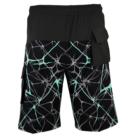 ROAR-INT Men's Lightweight Cargo Shorts – Quick Dry Stretch Hiking Shorts Green Black