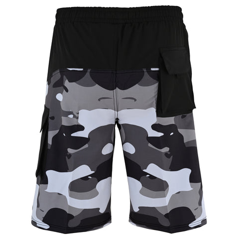 ROAR-INT Men's Lightweight Cargo Shorts – Quick Dry Stretch Hiking Shorts Camo Grey