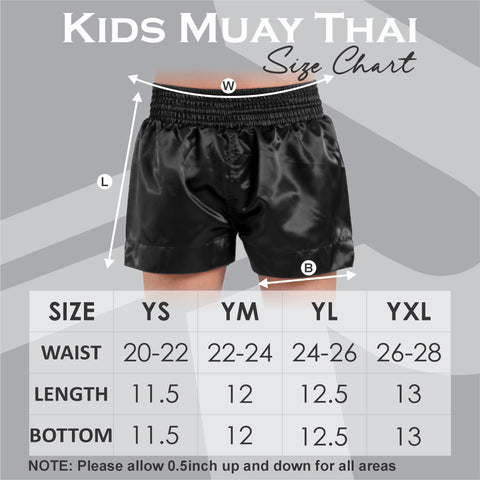 Kids MMA Muay Thai Shorts Black