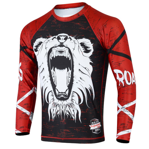 Roar MMA Rash Guard BJJ Long Sleeve Compression Fight Gear Shirt No Gi - Roar-int