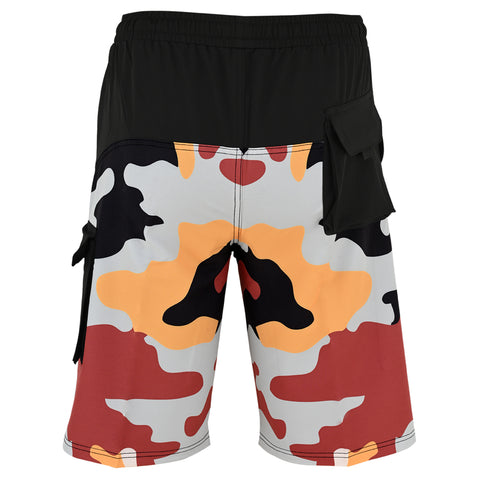 ROAR-INT Men's Lightweight Cargo Shorts – Quick Dry Stretch Hiking Shorts Maroon Camo