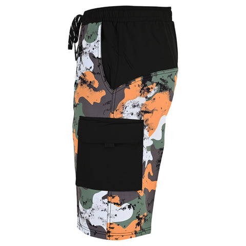 ROAR-INT Men's Lightweight Cargo Shorts – Quick Dry Stretch Hiking Shorts orange green