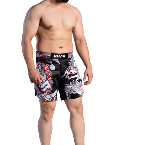 ROAR Darken Red Kick Boxing MMA Cage Fight men's Short - Roar-int