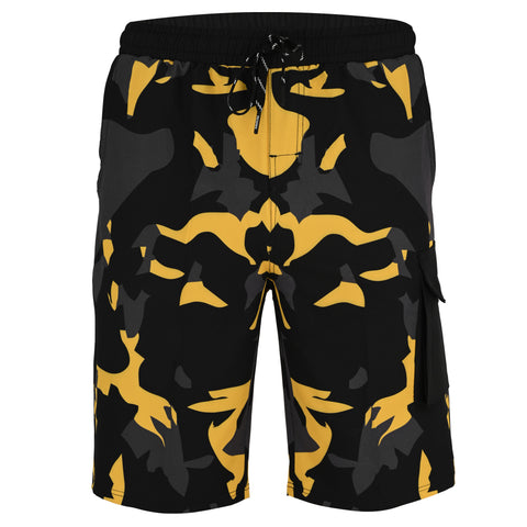 ROAR-INT Men's Lightweight Cargo Shorts – Quick Dry Stretch Hiking Shorts Yellow grey