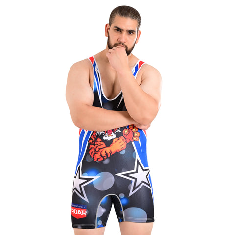 ROAR Men’s Wrestling Singlet Sports Gym Powerlifting Bodybuilding Vest Top