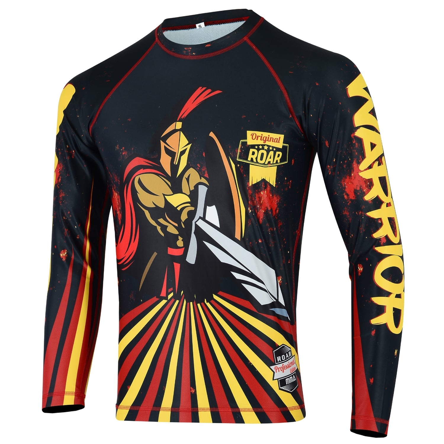 MMA Rash Guard BJJ Long Sleeve Compression Fight Gear Shirt No Gi - Roar-int