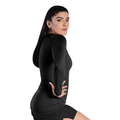 ROAR Ladies MMA Rash Guard Simple Black