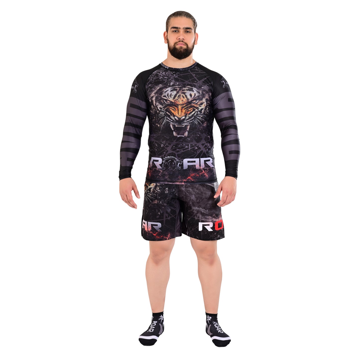 Roar Bjj Nogi Compression Grappling fight Workout Sublimated Shorts With Phone Pocket For Men
