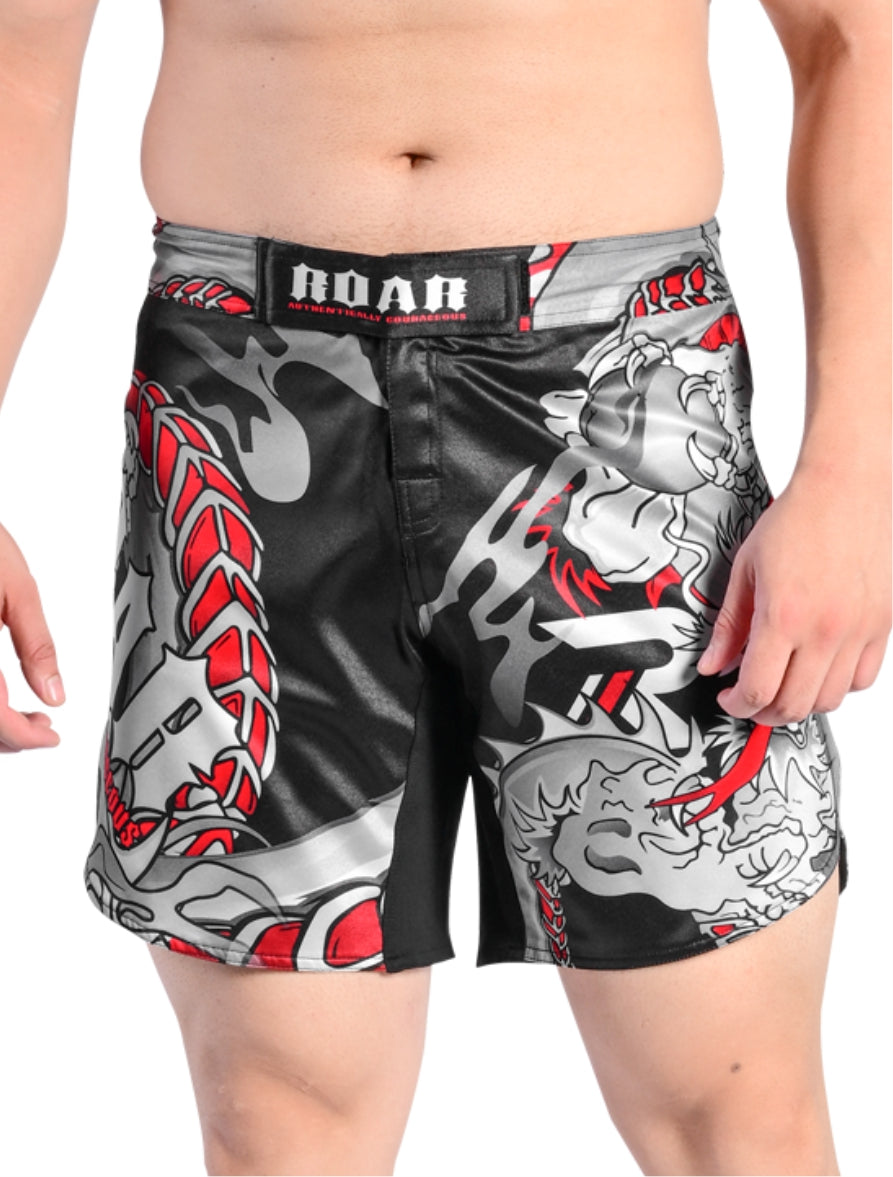 ROAR Darken Red Kick Boxing MMA Cage Fight men's Short